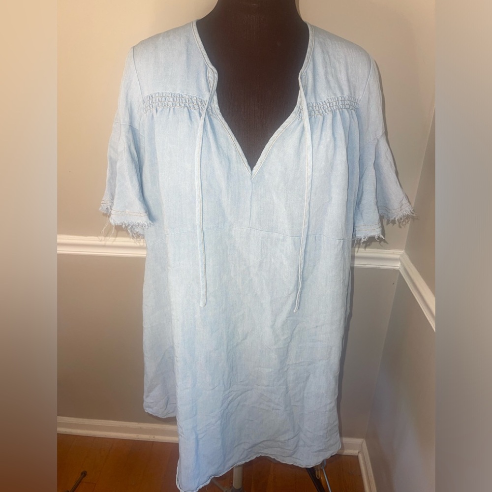 Umgee Blue Denim Dress Womens Sz S *Flaw‎